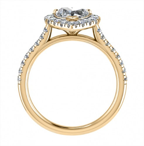 Heart Diamond Single Halo Shoulder Lab Grown Diamond